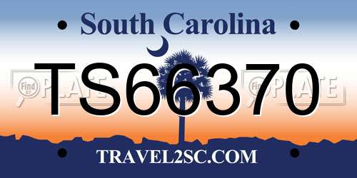 TS66370 South Carolina License Plate