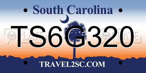 TS6G320 South Carolina License Plate