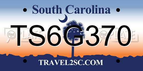 TS6G370 South Carolina License Plate
