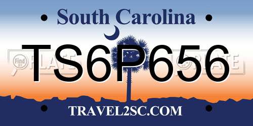 TS6P656 South Carolina License Plate
