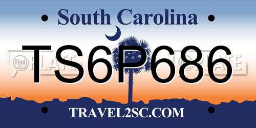 TS6P686 South Carolina License Plate