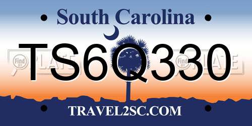 TS6Q330 South Carolina License Plate