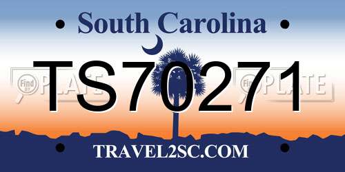 TS70271 South Carolina License Plate
