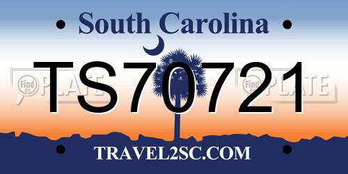 TS70721 South Carolina License Plate