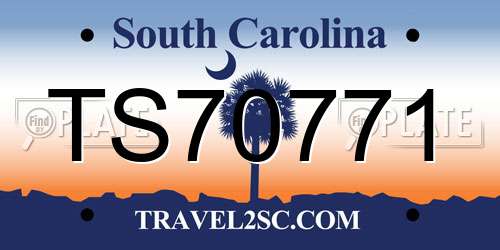 TS70771 South Carolina License Plate