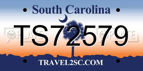TS72579 South Carolina License Plate