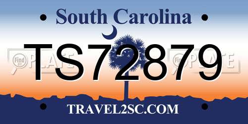 TS72879 South Carolina License Plate