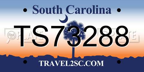 TS73288 South Carolina License Plate