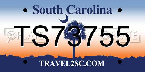 TS73755 South Carolina License Plate