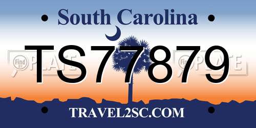TS77879 South Carolina License Plate