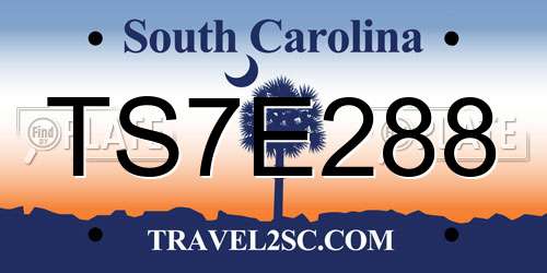 TS7E288 South Carolina License Plate