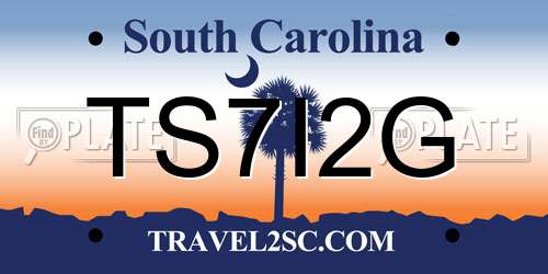 TS7I2G South Carolina License Plate