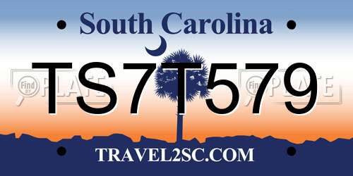 TS7T579 South Carolina License Plate