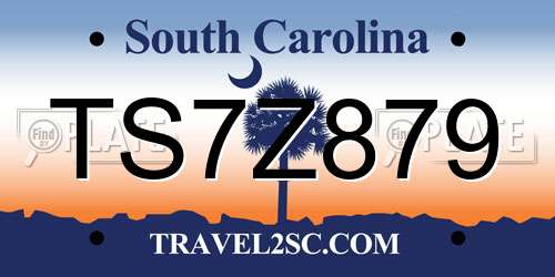 TS7Z879 South Carolina License Plate