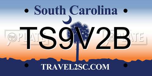 TS9V2B South Carolina License Plate