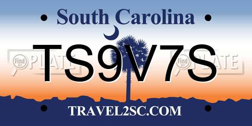 TS9V7S South Carolina License Plate