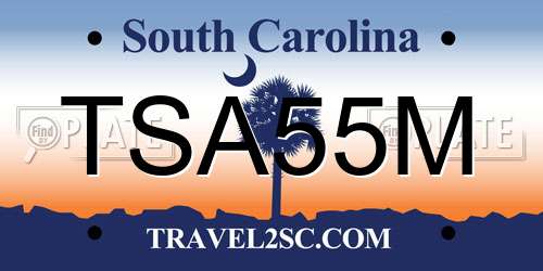 TSA55M South Carolina License Plate