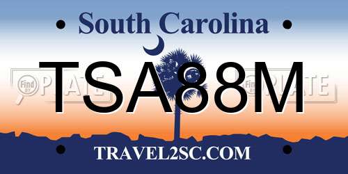 TSA88M South Carolina License Plate