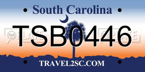 TSB0446 South Carolina License Plate