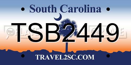 TSB2449 South Carolina License Plate