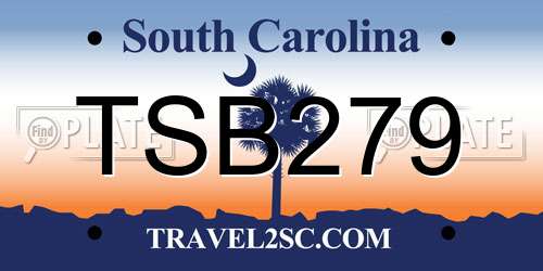 TSB279 South Carolina License Plate