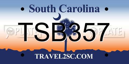 TSB357 South Carolina License Plate