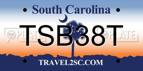 TSB38T South Carolina License Plate
