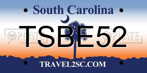 TSBE52 South Carolina License Plate