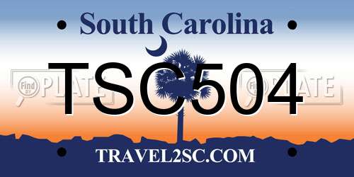 TSC504 South Carolina License Plate