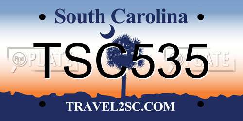 TSC535 South Carolina License Plate