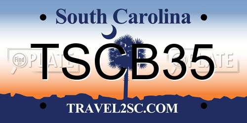 TSCB35 South Carolina License Plate