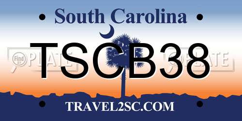TSCB38 South Carolina License Plate