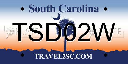 TSD02W South Carolina License Plate