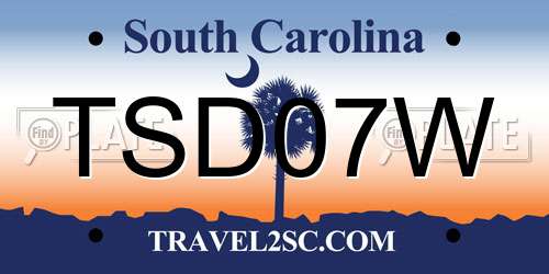 TSD07W South Carolina License Plate