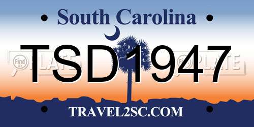 TSD1947 South Carolina License Plate