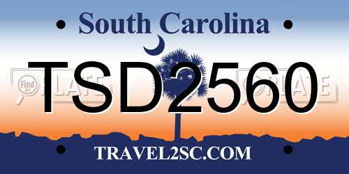 TSD2560 South Carolina License Plate