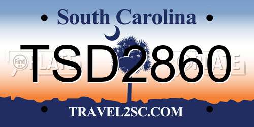 TSD2860 South Carolina License Plate