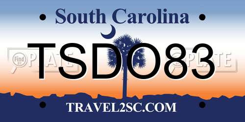 TSDO83 South Carolina License Plate