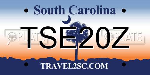 TSE20Z South Carolina License Plate