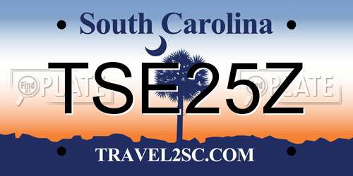 TSE25Z South Carolina License Plate