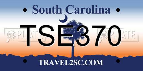 TSE370 South Carolina License Plate