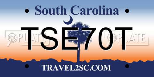TSE70T South Carolina License Plate