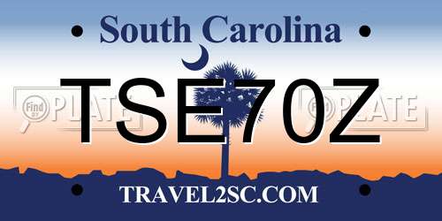 TSE70Z South Carolina License Plate