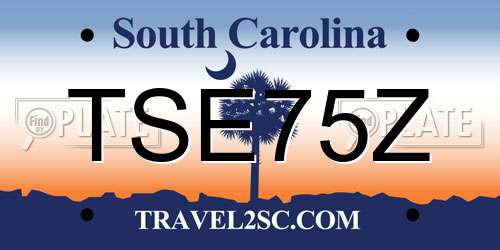 TSE75Z South Carolina License Plate