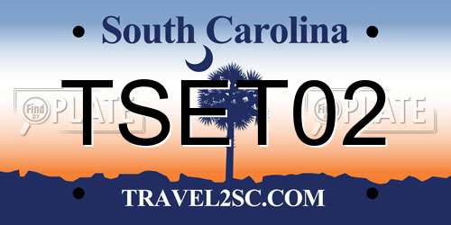 TSET02 South Carolina License Plate
