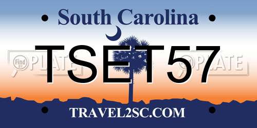 TSET57 South Carolina License Plate