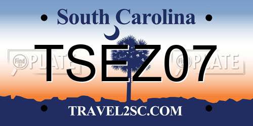 TSEZ07 South Carolina License Plate