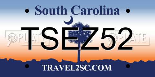 TSEZ52 South Carolina License Plate