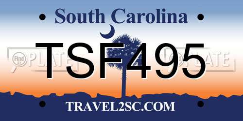 TSF495 South Carolina License Plate