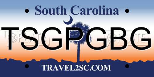 TSGPGBG South Carolina License Plate